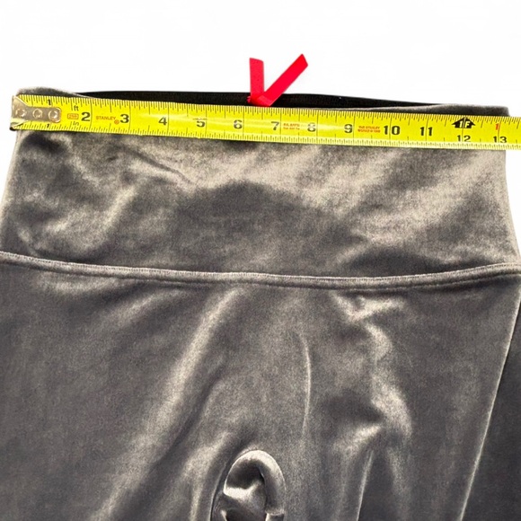 Spanx Velvet Leggings Graphite Gray Size L High Rise Shaping Holiday Pants - Picture 4 of 6